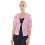 Cute Unicorn Seamless Pattern Cropped Button Cardigan