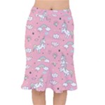 Cute Unicorn Seamless Pattern Short Mermaid Skirt