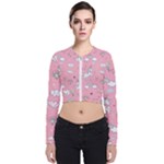 Cute Unicorn Seamless Pattern Long Sleeve Zip Up Bomber Jacket