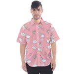 Cute Unicorn Seamless Pattern Men s Short Sleeve Shirt