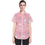 Cute Unicorn Seamless Pattern Women s Short Sleeve Shirt