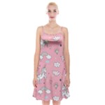 Cute Unicorn Seamless Pattern Spaghetti Strap Velvet Dress
