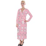 Cute Unicorn Seamless Pattern Velvet Maxi Wrap Dress