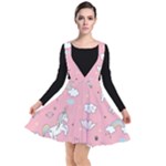 Cute Unicorn Seamless Pattern Plunge Pinafore Dress