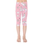 Cute Unicorn Seamless Pattern Kids  Capri Leggings 