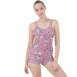 Cute Unicorn Seamless Pattern Boyleg Tankini Set 