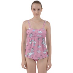 Twist Front Tankini Set 