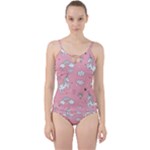 Cute Unicorn Seamless Pattern Cut Out Top Tankini Set