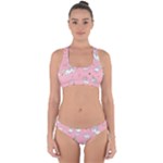 Cute Unicorn Seamless Pattern Cross Back Hipster Bikini Set