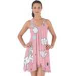 Cute Unicorn Seamless Pattern Show Some Back Chiffon Dress