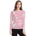 Cute Unicorn Seamless Pattern Women s Long Sleeve Rash Guard