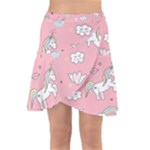 Cute Unicorn Seamless Pattern Wrap Front Skirt