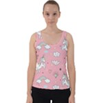 Cute Unicorn Seamless Pattern Velvet Tank Top
