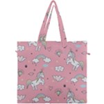 Cute Unicorn Seamless Pattern Canvas Travel Bag