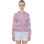 Cute Unicorn Seamless Pattern Women s Tie Up Sweat