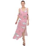 Cute Unicorn Seamless Pattern Maxi Chiffon Cover Up Dress