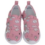 Cute Unicorn Seamless Pattern Kids  Velcro No Lace Shoes
