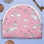 Cute Unicorn Seamless Pattern Horseshoe Style Canvas Pouch