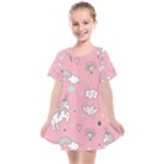 Cute Unicorn Seamless Pattern Kids  Smock Dress