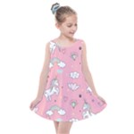 Cute Unicorn Seamless Pattern Kids  Summer Dress