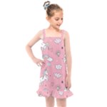 Cute Unicorn Seamless Pattern Kids  Overall Dress