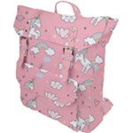 Cute Unicorn Seamless Pattern Buckle Up Backpack