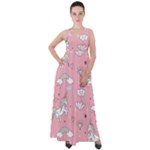 Cute Unicorn Seamless Pattern Empire Waist Velour Maxi Dress