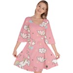 Cute Unicorn Seamless Pattern Velour Kimono Dress