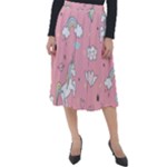 Cute Unicorn Seamless Pattern Classic Velour Midi Skirt 