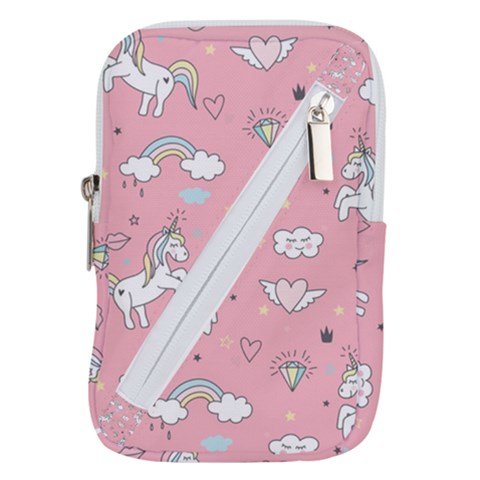 Cute Unicorn Seamless Pattern Belt Pouch Bag (Small) from ArtsNow.com