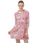 Cute Unicorn Seamless Pattern Mini Skater Shirt Dress