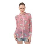 Cute Unicorn Seamless Pattern Long Sleeve Chiffon Shirt