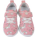 Cute Unicorn Seamless Pattern Kids  Velcro Strap Shoes
