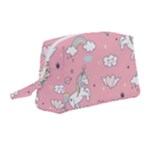 Cute Unicorn Seamless Pattern Wristlet Pouch Bag (Medium)