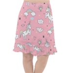 Cute Unicorn Seamless Pattern Fishtail Chiffon Skirt