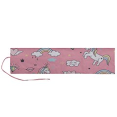 Cute Unicorn Seamless Pattern Roll Up Canvas Pencil Holder (L) from ArtsNow.com