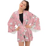 Cute Unicorn Seamless Pattern Long Sleeve Kimono