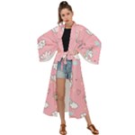 Cute Unicorn Seamless Pattern Maxi Kimono