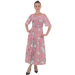 Cute Unicorn Seamless Pattern Shoulder Straps Boho Maxi Dress 