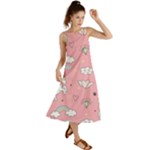 Cute Unicorn Seamless Pattern Summer Maxi Dress