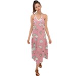 Cute Unicorn Seamless Pattern Halter Tie Back Dress 