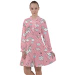 Cute Unicorn Seamless Pattern All Frills Chiffon Dress