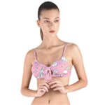 Cute Unicorn Seamless Pattern Tie Up Cut Bikini Top