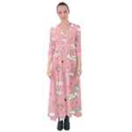 Cute Unicorn Seamless Pattern Button Up Maxi Dress