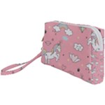 Cute Unicorn Seamless Pattern Wristlet Pouch Bag (Small)