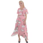 Cute Unicorn Seamless Pattern Cross Front Sharkbite Hem Maxi Dress