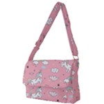 Cute Unicorn Seamless Pattern Full Print Messenger Bag (L)