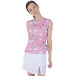 Cute Unicorn Seamless Pattern Women s Sleeveless Sports Top