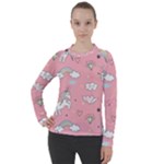 Cute Unicorn Seamless Pattern Women s Pique Long Sleeve T-Shirt