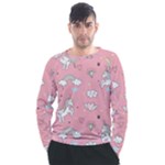Cute Unicorn Seamless Pattern Men s Long Sleeve Raglan T-Shirt